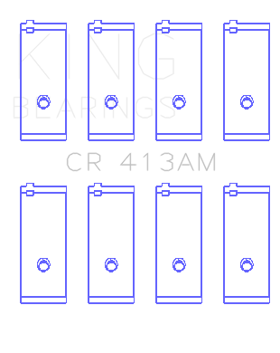 King Engine Bearings Toyota 2A/3A/4A/(Size +0.25mm) Connecting Rod Bearing Set - CR413AM0.25