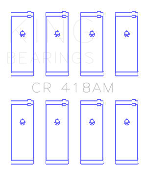 King Daewoo A15DM/A15MF/A15SMS/A16DMS/G15MF /Opel /Vauxhall 16SV/E16SE (Size 0.75) Rod Bearing Set - CR418AM0.75