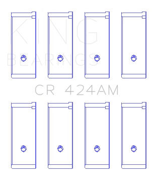 King Chrysler 134C 2.2L / 153ci 2.5L (Size .026) Connecting Rod Bearings (Set of 4) - CR424AM.026