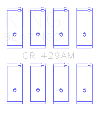 King Toyota 2A/3A/4A (Size +0.25) Rod Bearing - Set of 4 Pairs - CR429AM0.25