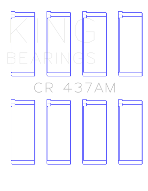 King Engine Bearings VW/Audi Aku/Aqm/Cr/Cy/Jk/Jr/Ky/Ra (Size +0.25mm) Connecting Rod Bearing Set - CR437AM0.25