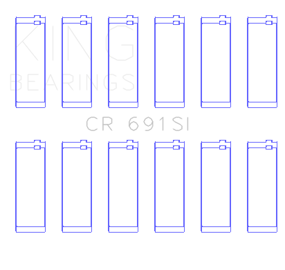 King Engine Bearings Ford V-6 183. (Size +0.50mm) Connecting Rod Bearing Set - CR691SI0.5