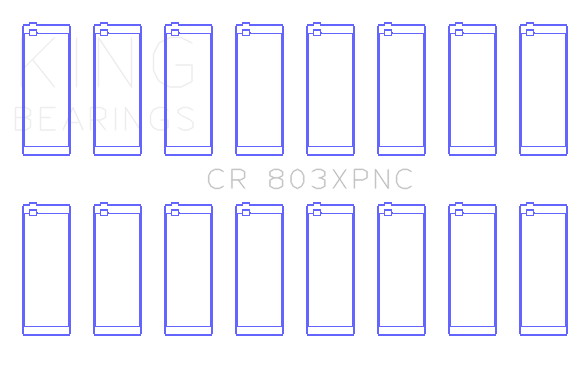 King Chevrolet Small Block 265ci/283ci/327ci (Size STDX) Coated Performance Rod Bearings - Set of 8 - CR803XPNCSTDX