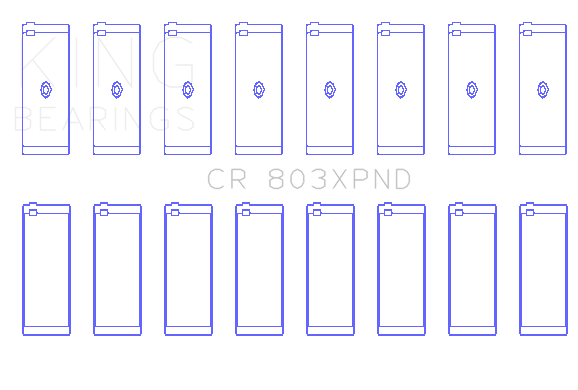 King Engine Bearings ChevrolET SBC 265Ci 283Ci 327Ci (Size STDX) Connecting Rod Bearing Set - CR803XPNDSTDX