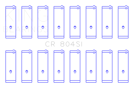 King Ford 260CI/289CI/302 5.0L (Size 020) Windsor Connecting Rod Bearing Set - CR804SI020
