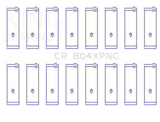 King Ford 260CI / 289CI / 302CI 5.0L Windsor Coated Performance Rod Bearing Set - CR804XPNC