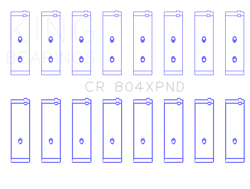 King Engine Bearings Ford 260Ci 289Ci 302 5.0L Windsor (Size STDX) Connecting Rod Bearing Set - CR804XPNDSTDX
