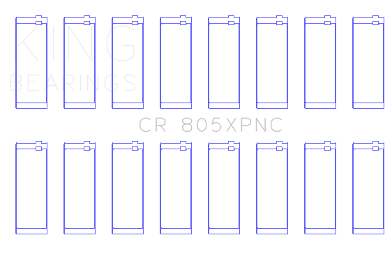 King Engine Bearings Chrysler 273Ci 318Ci 340Ci 360Ci (Size STDX) Connecting Rod Bearing Set - CR805XPNCSTDX