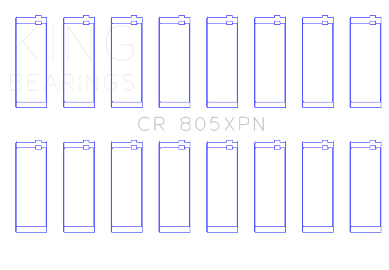 King Chrysler 273/277/301/303/313/318/326/340ci (Size 010X) Performance Rod Bearing Set - CR805XPN010X