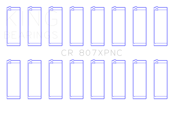 King Chevrolet SBC 307ci/350ci Gen III/IV (Undersize 0.010in) Conn Rod Bear Set - Coated (Set of 8) - CR807XPNC010