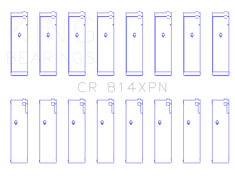 King Ford 351ci 5.8L 16V (Size .001) Connecting Rod Bearing Set - CR814XPN001