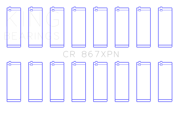 King GM 265CI 4.3L/283CI 4.7L/302CI 5.0L V8 (.010in) Tri-Metal Performance Rod Bearing Set - CR867XPN010