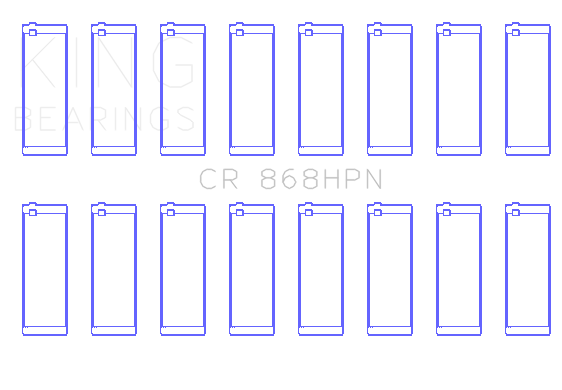 King Ford Prod V8 4.6L/5.4L (Size 0.026) Performance Rod Bearing Set - CR868HPN.026