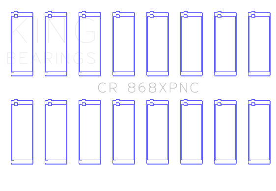 King Ford V8 4.6L/5.4L SOHC Coated (Size .026) Connecting Rod Bearings (Set of 8) - CR868XPNC.026
