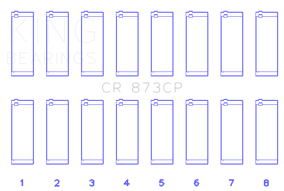 King GENERAL MOTORS 379, 395 16v (Size +.25) Rod Bearing Set - CR873CP0.25