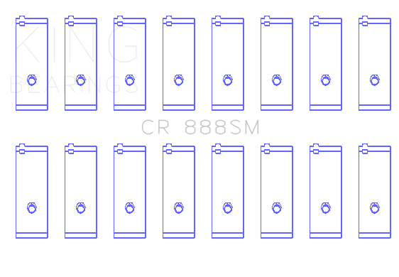 King Engine Bearings Toyota 1Uz-Fe/2Uz-Fe/3Uz-Fe (Size +0.50mm) Connecting Rod Bearing Set - CR888SM0.5