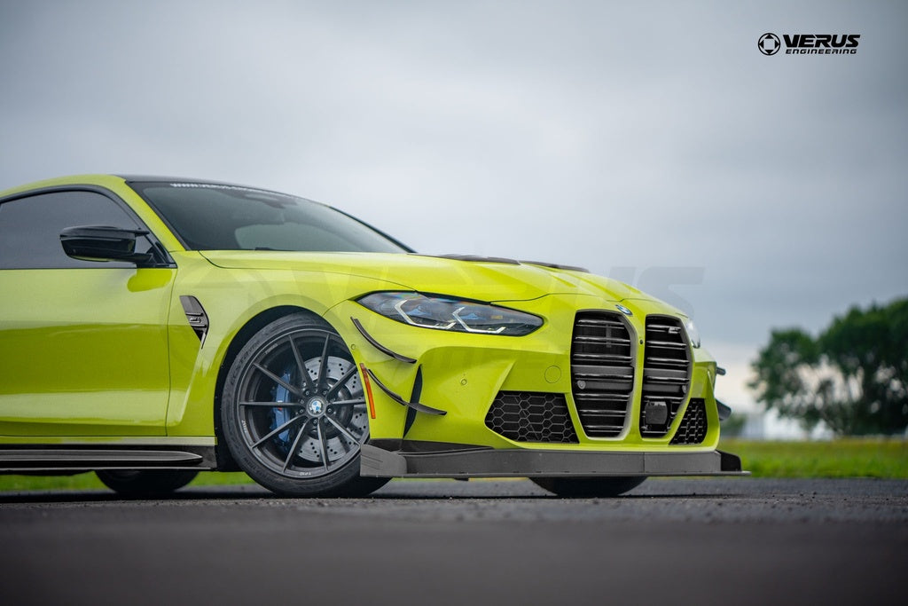 Verus - Carbon Polyweave Side Splitter Kit - G82 BMW M4 - A0661A for 2021-2024 BMW M4 - installed view
