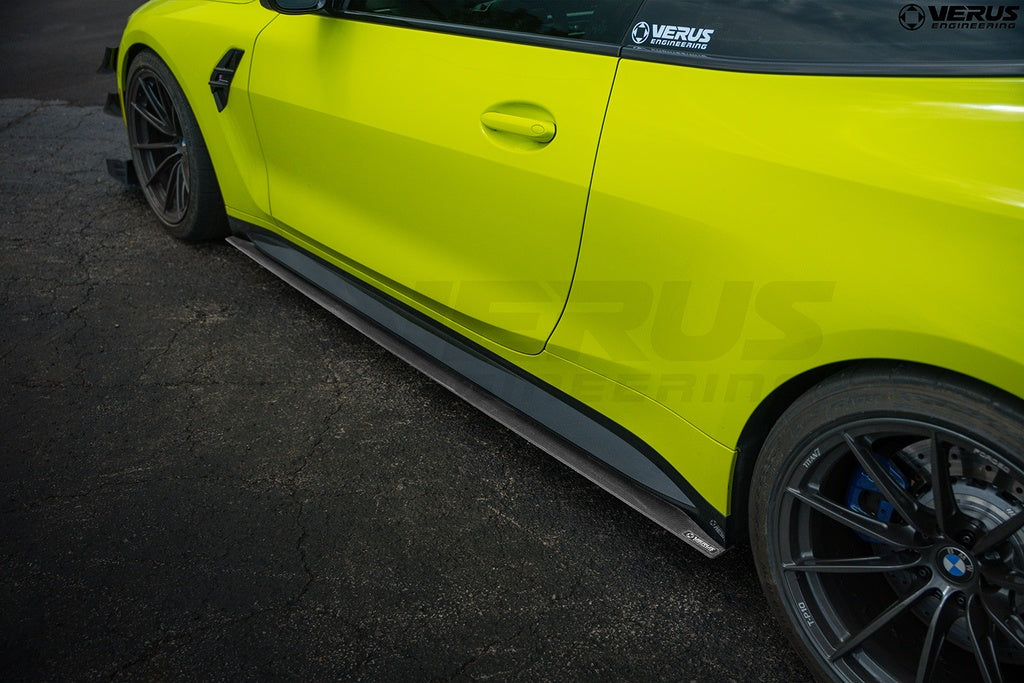 Verus - Carbon Polyweave Side Splitter Kit - G82 BMW M4 - A0661A for 2021-2024 BMW M4 - angle view