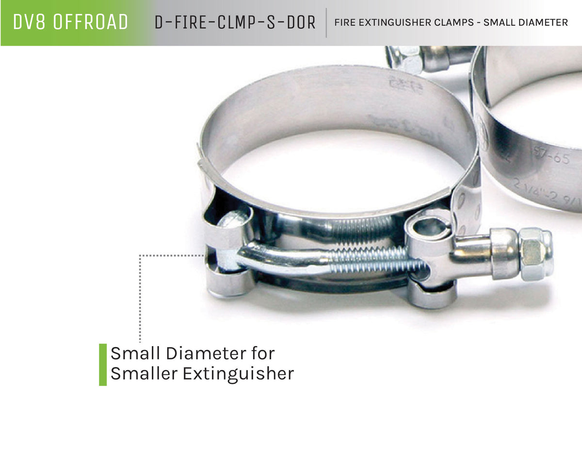 DV8 Offroad - Small Fire Extinguisher Clamps; Pair - D-FIRE-CLMP-S-DOR