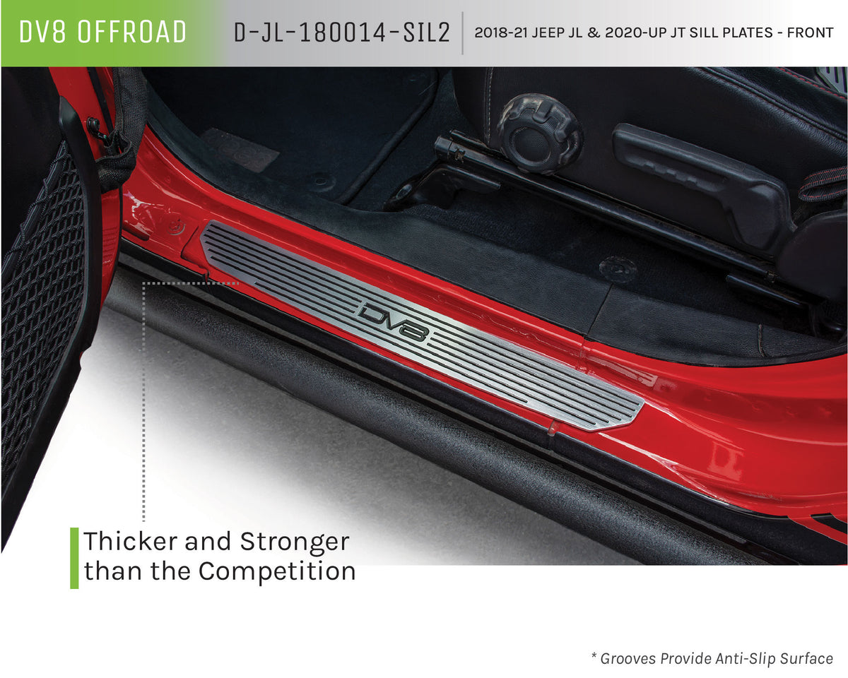 DV8 Offroad - Front Sill Plates with DV8 Logo - D-JL-180014-SIL2