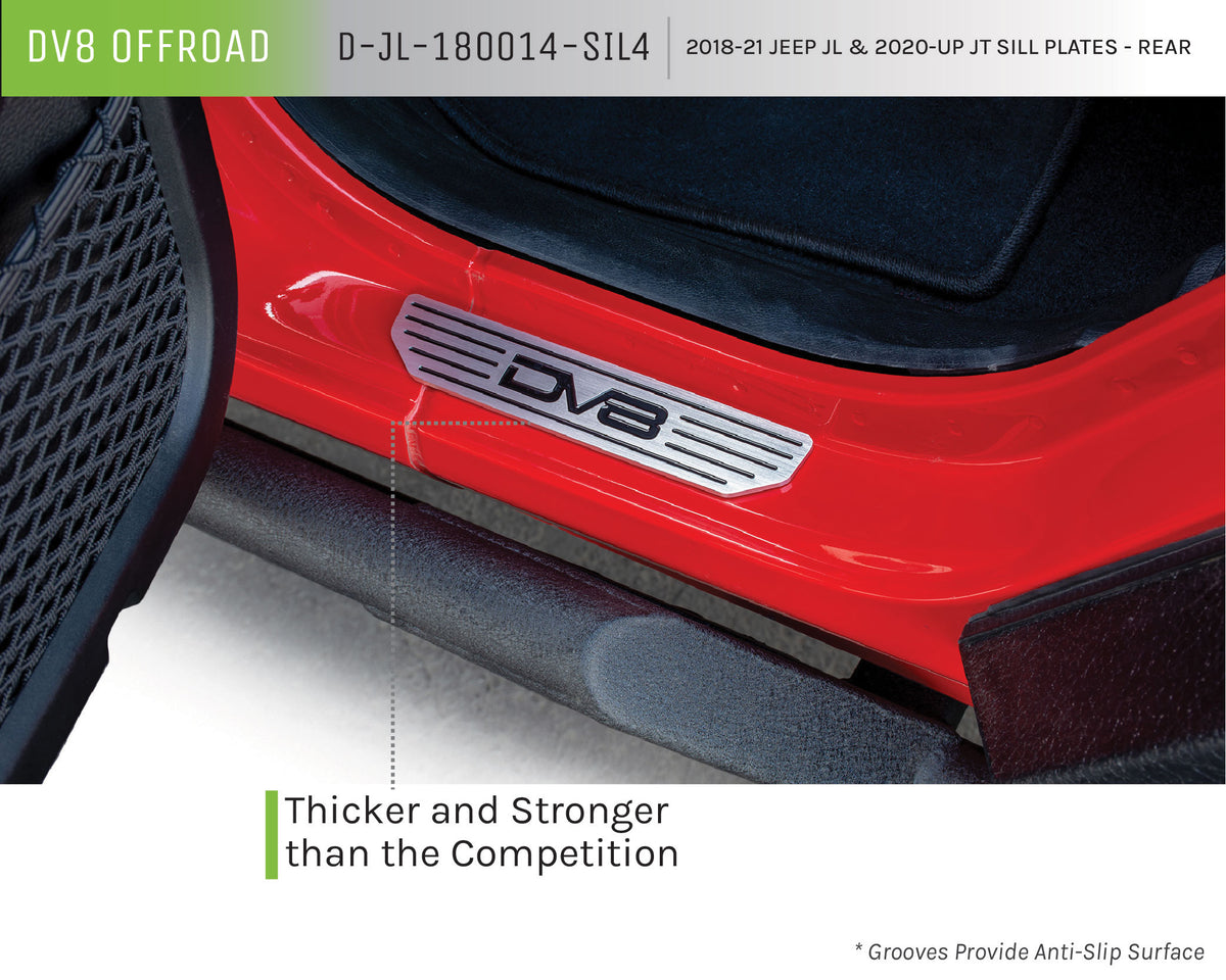 DV8 Offroad - Rear Sill Plates with DV8 Logo - D-JL-180014-SIL4