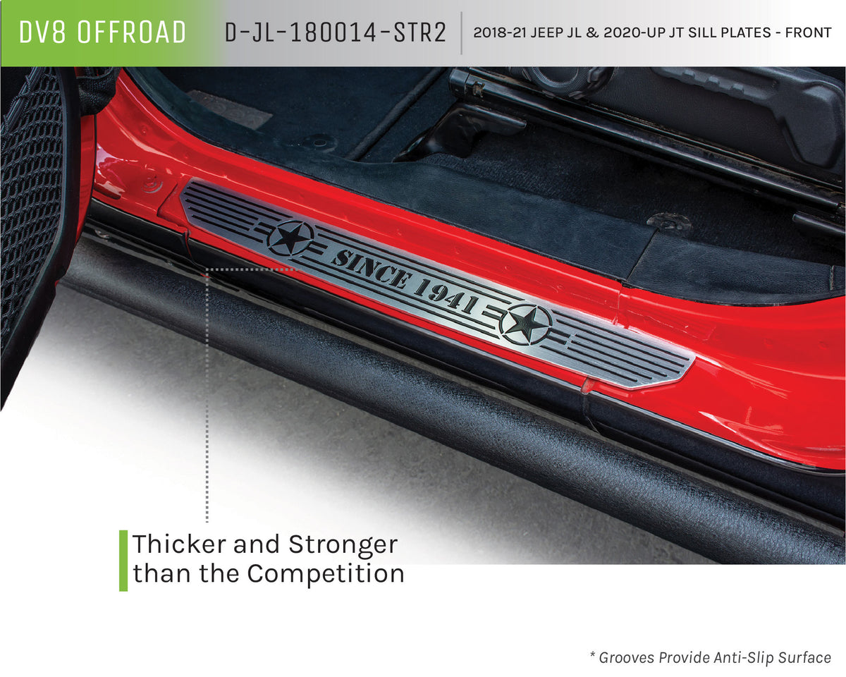 DV8 Offroad - Front Sill Plates with in.Since 1942 in. Logo - D-JL-180014-STR2