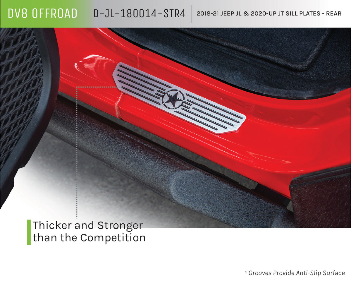 DV8 Offroad - Rear Sill Plates with in.Since 1942 in. Logo - D-JL-180014-STR4