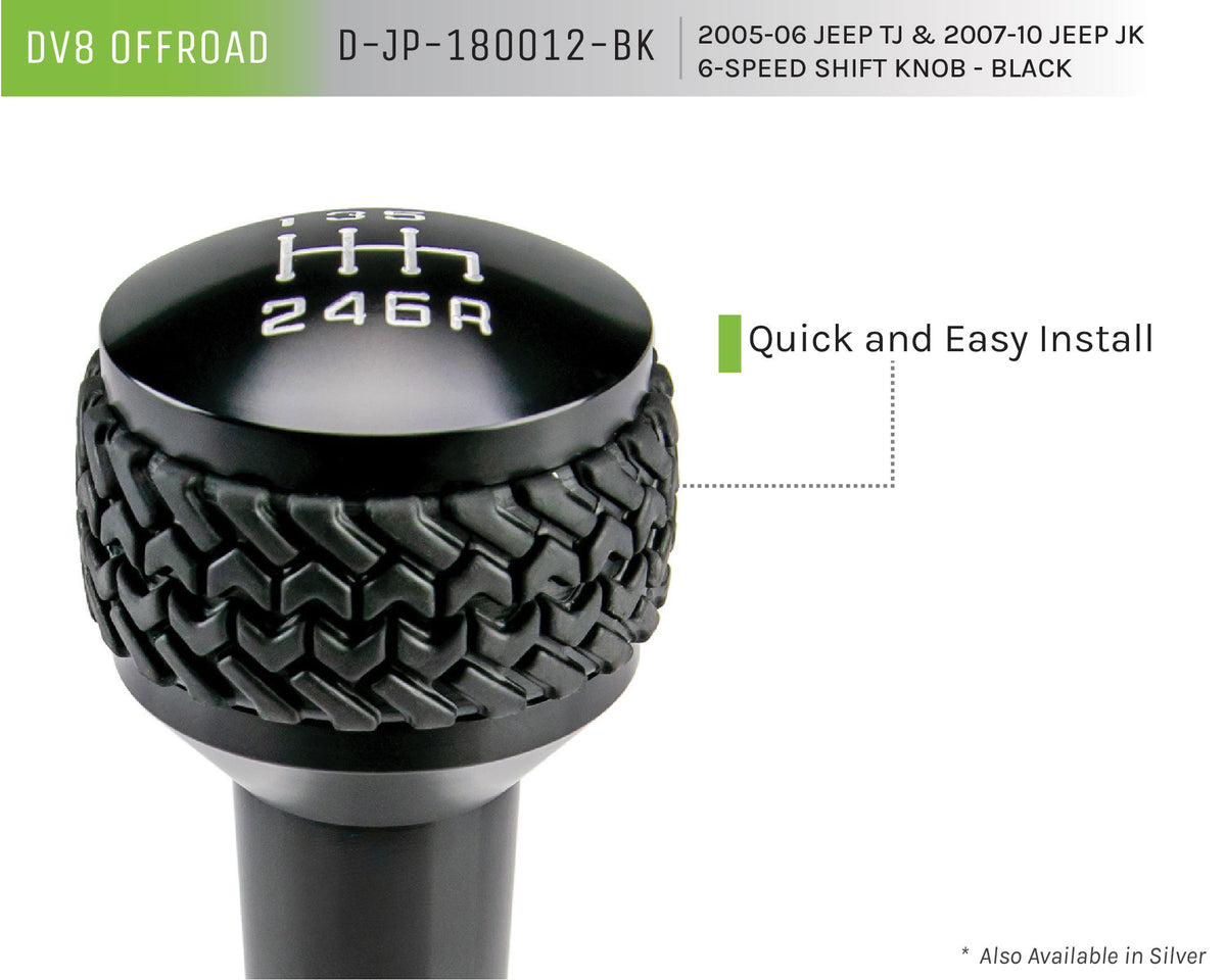DV8 Offroad - 6-Speed Shift Knob; Black - D-JP-180012-BK