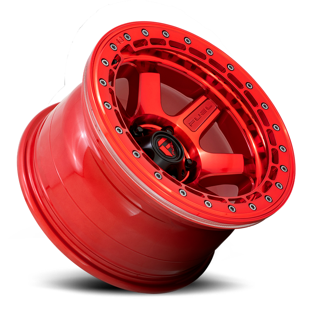 Aluminum Wheels 17X8.5 Block Beadlock D123 6 On 135 Candy Red/Candy Red Ring 87.1 Bore 0 Offset 6 Spoke Fuel Off Road Wheels