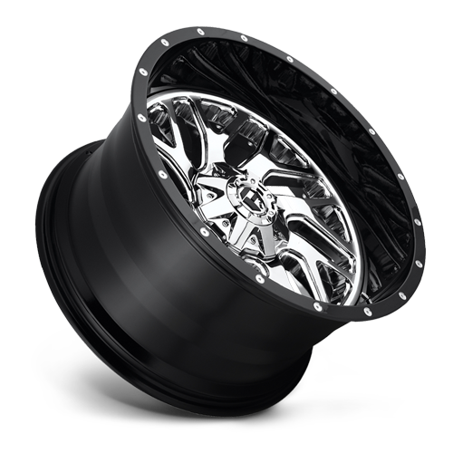 Aluminum Wheels 20X10 Triton D211 8 On 170 Chrome/Gloss Black Lip 125.1 Bore -19 Offset Mesh Spoke Fuel Off Road Wheels
