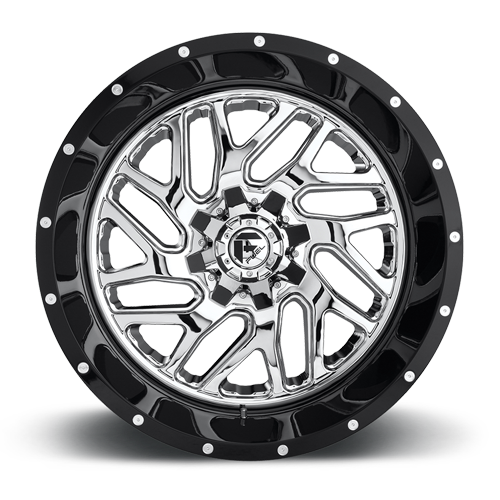 Aluminum Wheels 20X10 Triton D211 8 On 165.1 Chrome/Gloss Black Lip 125.1 Bore -19 Offset Mesh Spoke Fuel Off Road Wheels