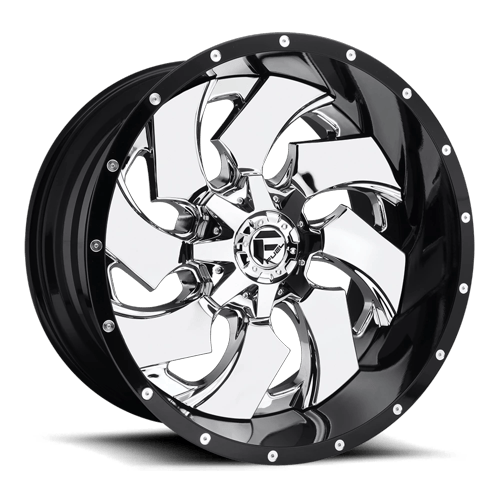 Fuel Off-Road Aluminum Wheels 22X10 Cleaver D240 Chrome W/ Gloss Black Lip