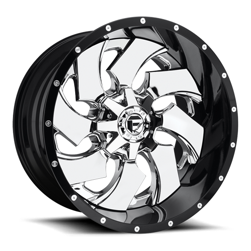 Fuel Off-Road Aluminum Wheels 20X10 Cleaver D240 Chrome/Gloss Black Lip