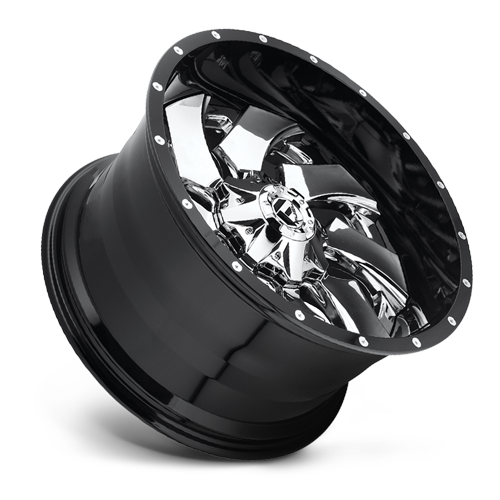 Aluminum Wheels 20X10 Cleaver D240 6 On 135/6 On 139.7 Chrome/Gloss Black Lip 106.1 Bore -19 Offset 8 Spoke Fuel Off Road Wheels