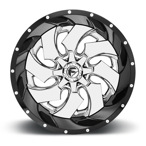 Aluminum Wheels 20X9 Cleaver D240 8 On 180 Chrome/Gloss Black Lip 124.2 Bore 20 Offset 8 Spoke Fuel Off Road Wheels