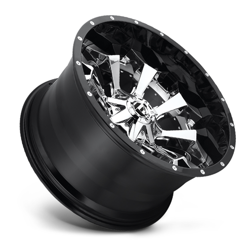 Aluminum Wheels 20X10 Assault D246 8 On 180 Chrome/Gloss Black Lip 124.2 Bore -18 Offset 8 Spoke Fuel Off Road Wheels