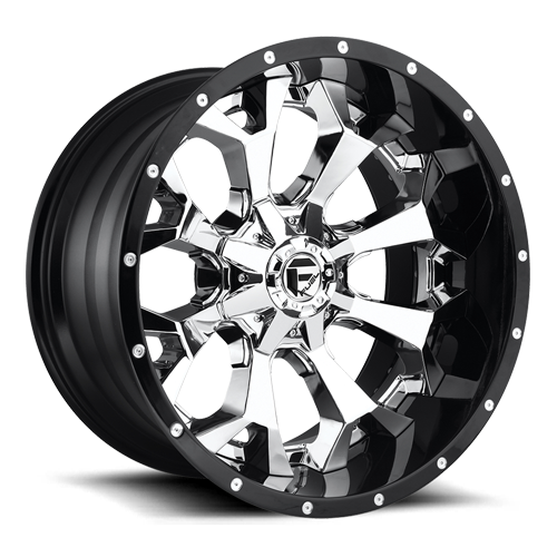 Fuel Off-Road Aluminum Wheels 20X10 Assault D246 Chrome/Gloss Black Lip