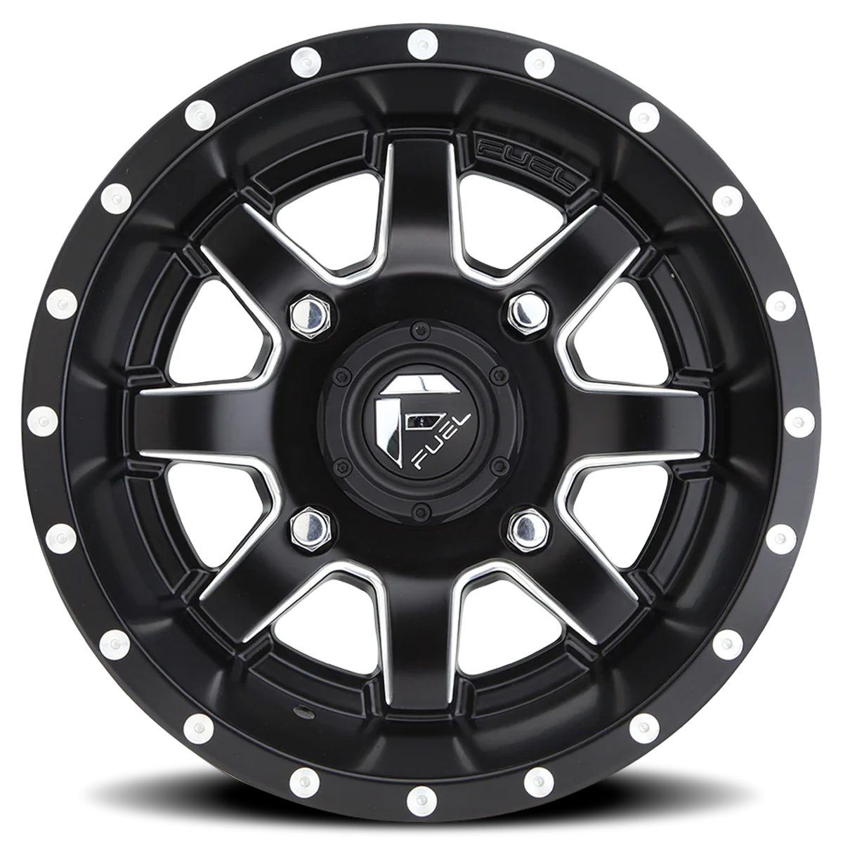 Aluminum Wheels 14X7 Maverick UTV D538 4 On 156 Matte Black Milled 132 Bore 38 Offset Fuel Off Road Wheels