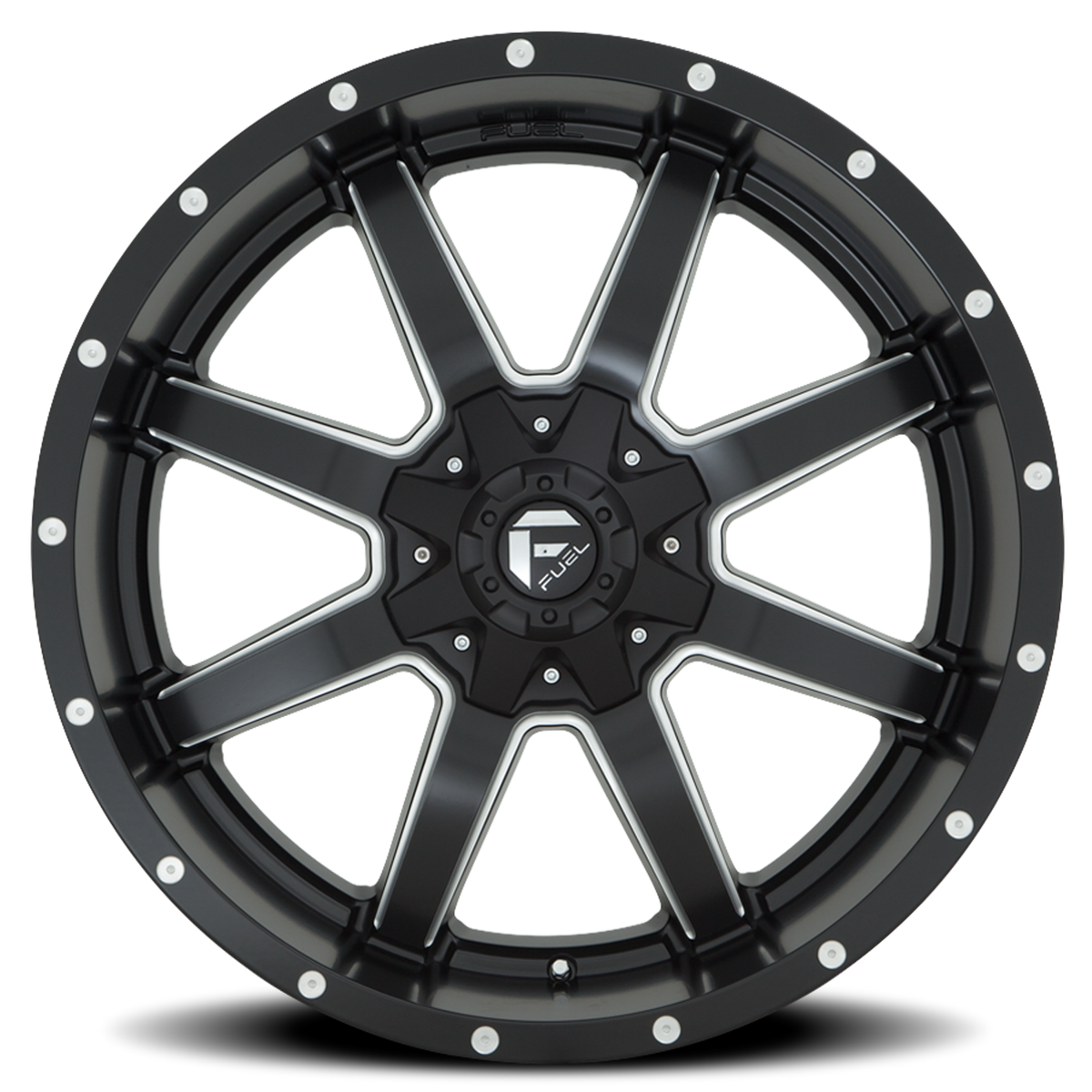 Aluminum Wheels 17X10 Maverick D538 8 On 170 Black Milled 125.2 Bore -24 Offset Fuel Off Road Wheels