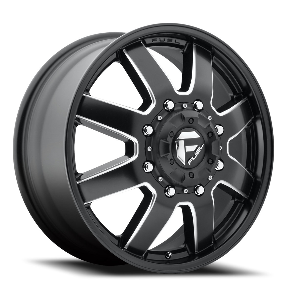 Dually Wheels 20X8.3 Maverick Dually D538 8 On 165.1 Black Milled 117 Bore 122 Offset 7 Spoke Front Dually Fuel Off Road Wheels