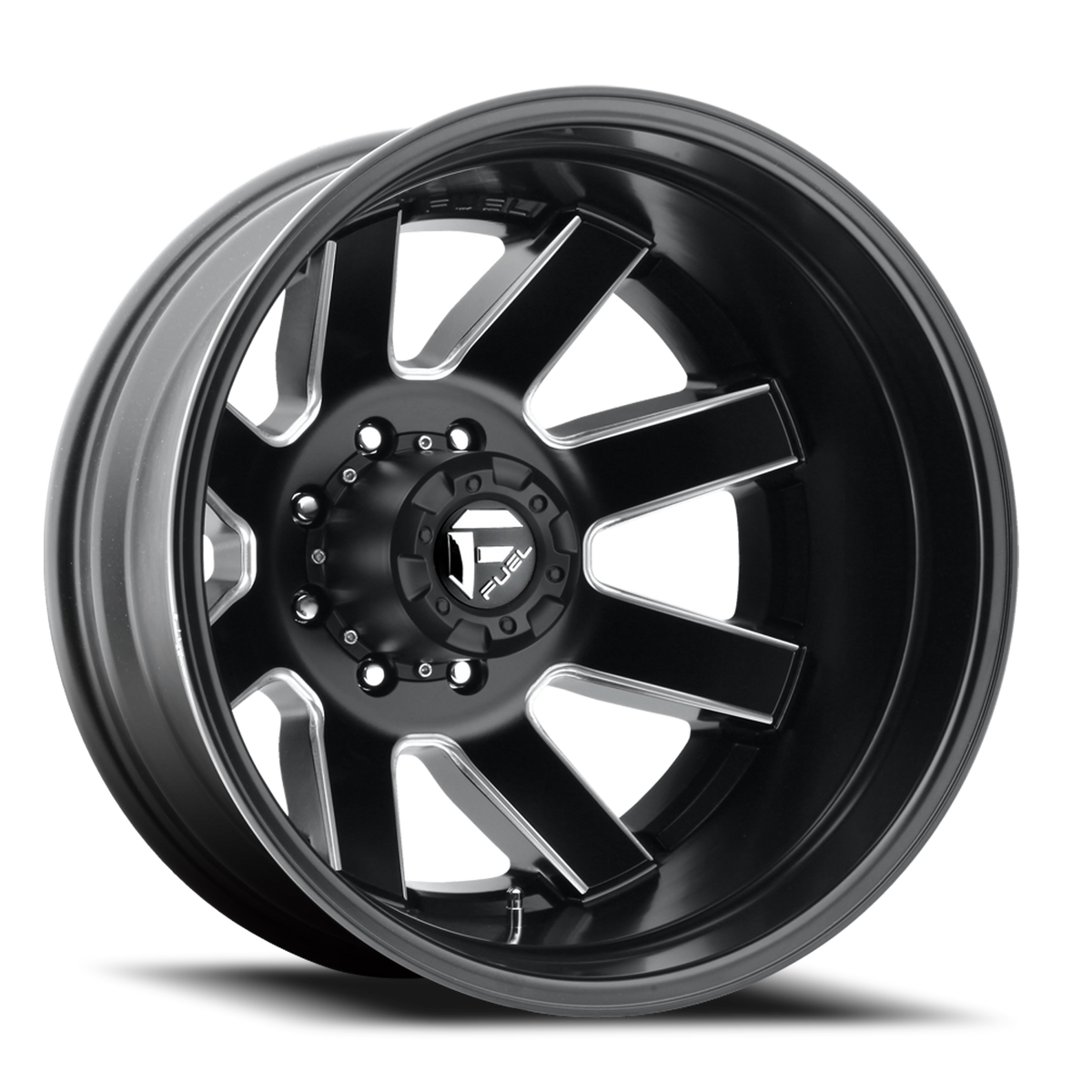 Dually Wheels 24X8.3 Maverick Dually D538 8 On 200 Black Milled 142 Bore -176 Offset 7 Spoke Outer Dually Fuel Off Road Wheels