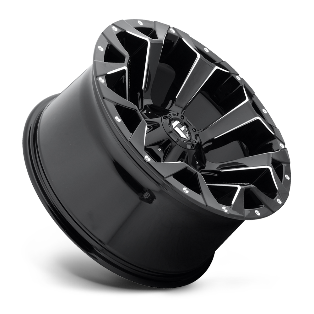 Aluminum Wheels 22X10 Assault D546 8 On 180 Matte Black Milled 124.3 Bore -18 Offset 8 Spoke Fuel Off Road Wheels