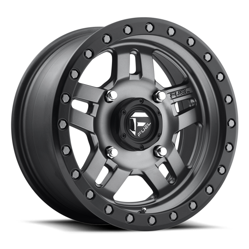 Fuel Off-Road Aluminum Wheels 15X7 Anza UTV D558 Matte Anthracite Gray Black Ring