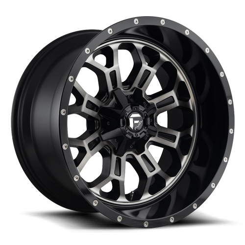 Fuel Off-Road Aluminum Wheels 20X10 Crush D561 Gloss Black Double Dark Tint Machined Face