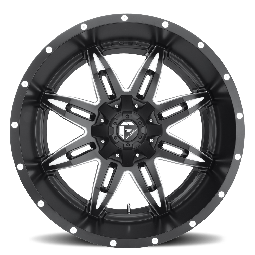 Aluminum Wheels 20X9 Lethal D567 8 On 165.1 Matte Black Milled 125.2 Bore 1 Offset Fuel Off Road Wheels