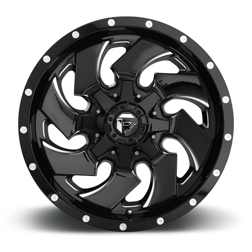 Aluminum Wheels 20X10 Cleaver D574 5 On 114.3/5 On 127 Gloss Black/Milled 78.1 Bore -18 Offset 8 Spoke Fuel Off Road Wheels