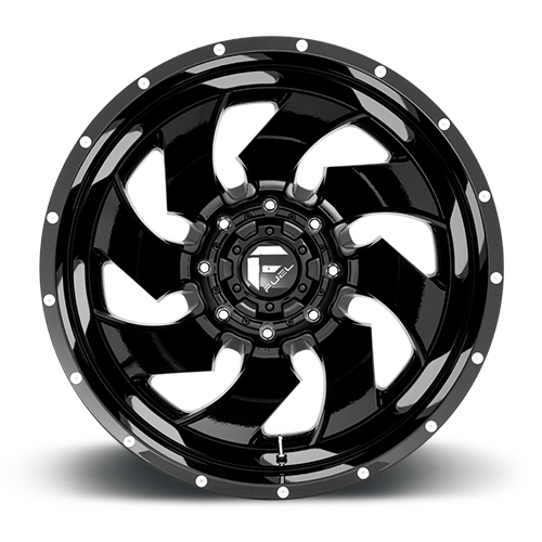 Dually Wheels 20X8.3 Cleaver Dually D574 8 On 210 Gloss Black Milled 154.3 Bore -221 Offset Multi Spoke Outer Dually Fuel Off Road Wheels