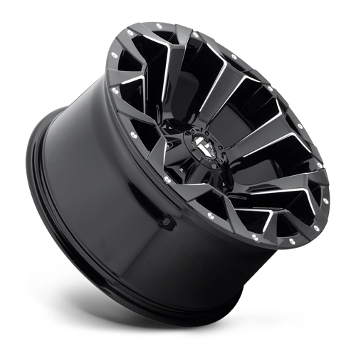 Aluminum Wheels 20X9 Assault D576 5 On 139.7/5 On 150 Gloss Black/Milled 110.1 Bore 20 Offset 8 Spoke Fuel Off Road Wheels