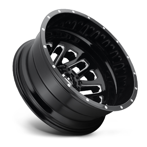 Dually Wheels 20X8.25 Triton Dually D581 8 On 210 Gloss Black Milled 154.3 Bore -221 Offset Mesh Spoke Outer Dually Fuel Off Road Wheels