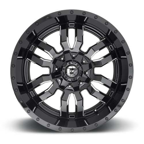 Aluminum Wheels 20X12 Sledge D595 8 On 165.1 Gloss Black Milled 125.1 Bore -44 Offset Fuel Off Road Wheels